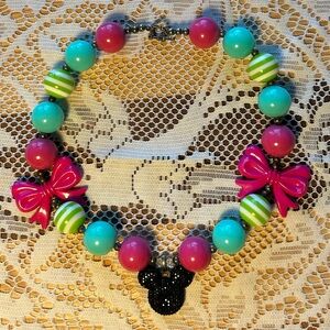 🏰Vintage Y2K Disney Mickey Mouse Chunky Bubblegum Bead Necklace - 18” 🎀